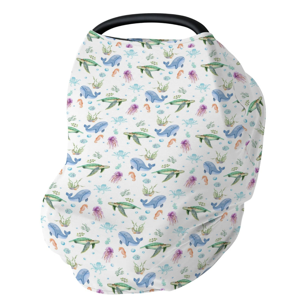 ZoUbqchY boho sea animals car seat cover provides privacy and sun protection.
