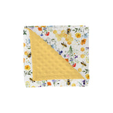 ZoUbqchY boho wildflower honeycomb blanket showing soft plush front and dotted back for infant comfort