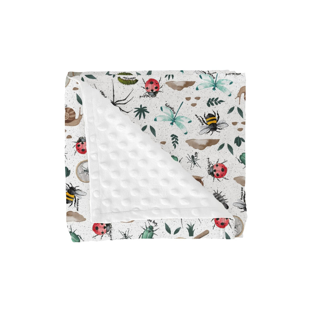 ZoUbqchY Bugs Hunt blanket with plush front for cozy cuddles