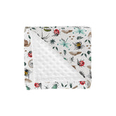 ZoUbqchY Bugs Hunt blanket with plush front for cozy cuddles