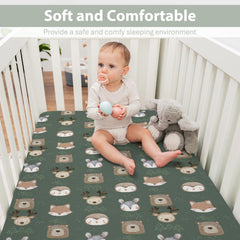 ZoUbqchY bunny crib sheet adds playful charm and gentle softness for naps.