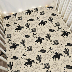 ZoUbqchY cowboy boots crib sheet adds cozy sleep ambiance.