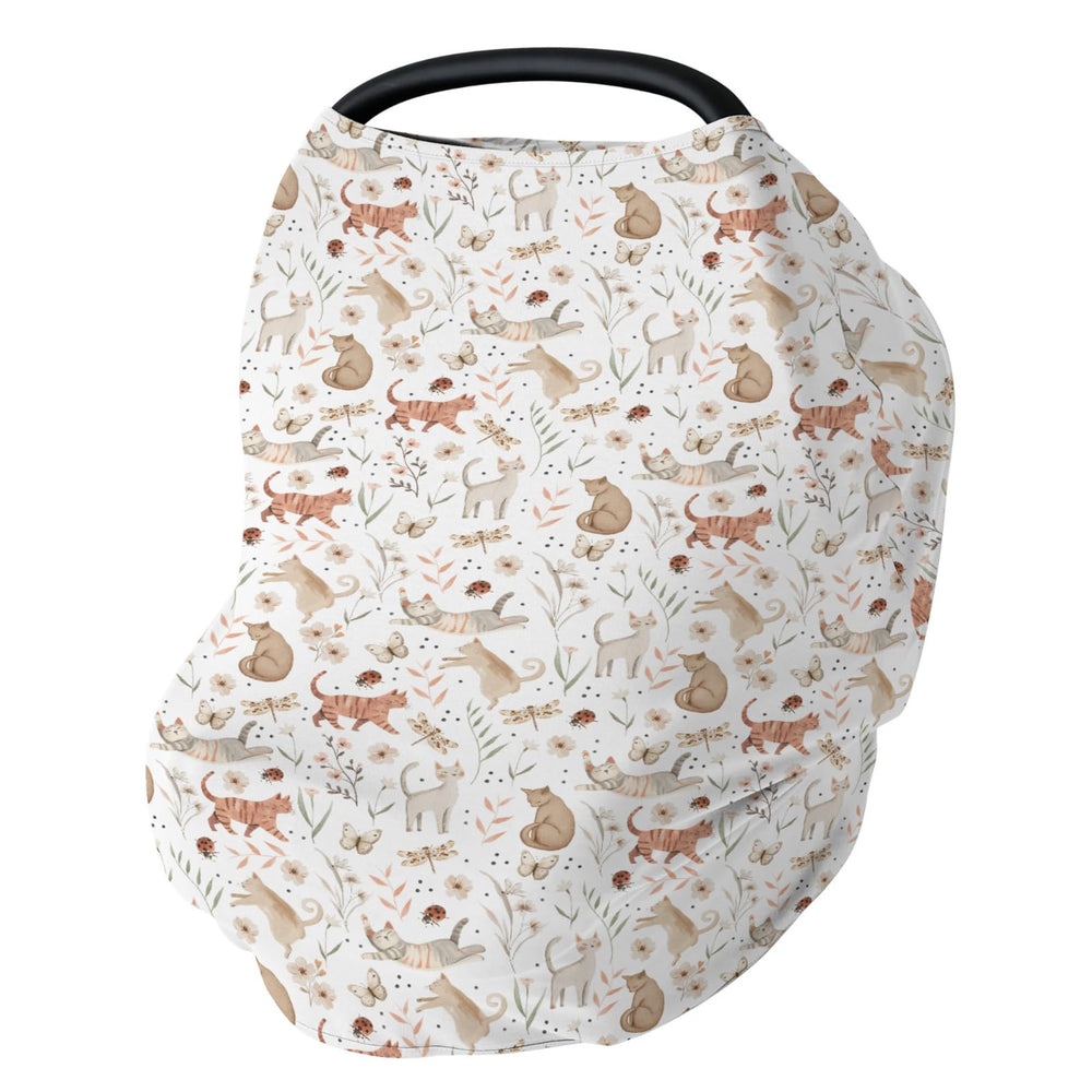 ZoUbqchY cute cat boho floral leaves cover for private nursing in public