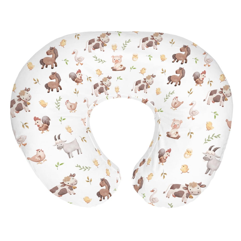 ZoUbqchY cute farm animals nursing pillow cover with soft, breathable fabric for baby comfort