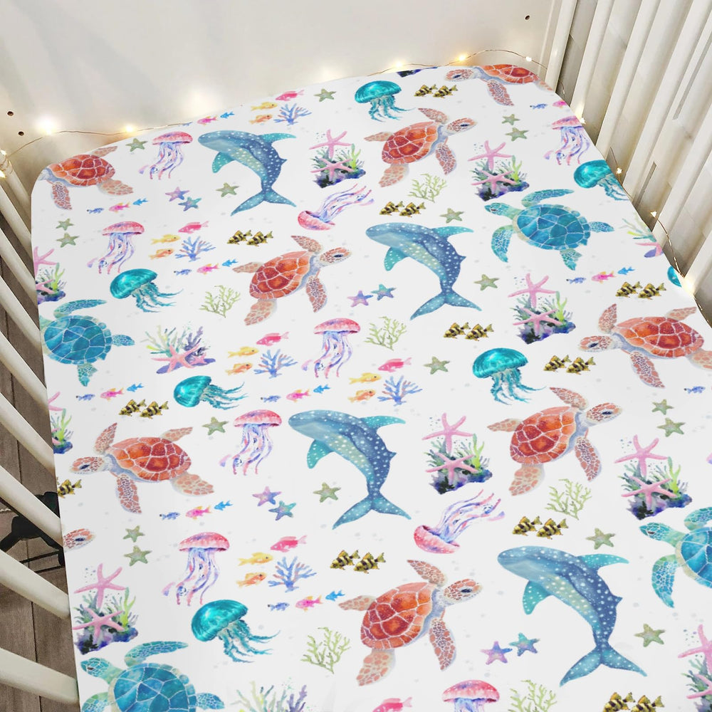 ZoUbqchY turtle crib sheet for cozy sea-themed sleep