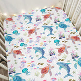 ZoUbqchY turtle crib sheet for cozy sea-themed sleep
