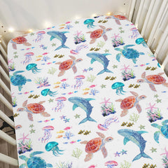 ZoUbqchY turtle crib sheet for cozy sea-themed sleep