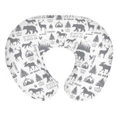 ZoUbqchY gray animals nursing pillow cover with deer pattern for nursery decor and comfort