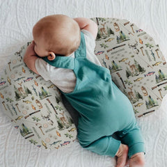 ZoUbqchY green trees nursery motif cover brings nature-inspired decor.