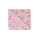 ZoUbqchY pink floral bows blanket showcases a cozy front and warm backing for baby comfort.