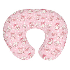 ZoUbqchY nursing pillow cover in pink floral bows cowgirl boots design, soft and breathable.
