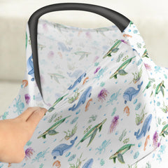 ZoUbqchY sea whale car seat cover delivers full coverage on rides.