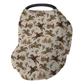ZoUbqchY car seat cover with cactus pattern provides private, breathable comfort for baby on the go