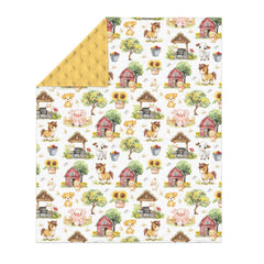 ZoUbqchY Sweet Farm Life blanket back with dotted texture adds gentle warmth.