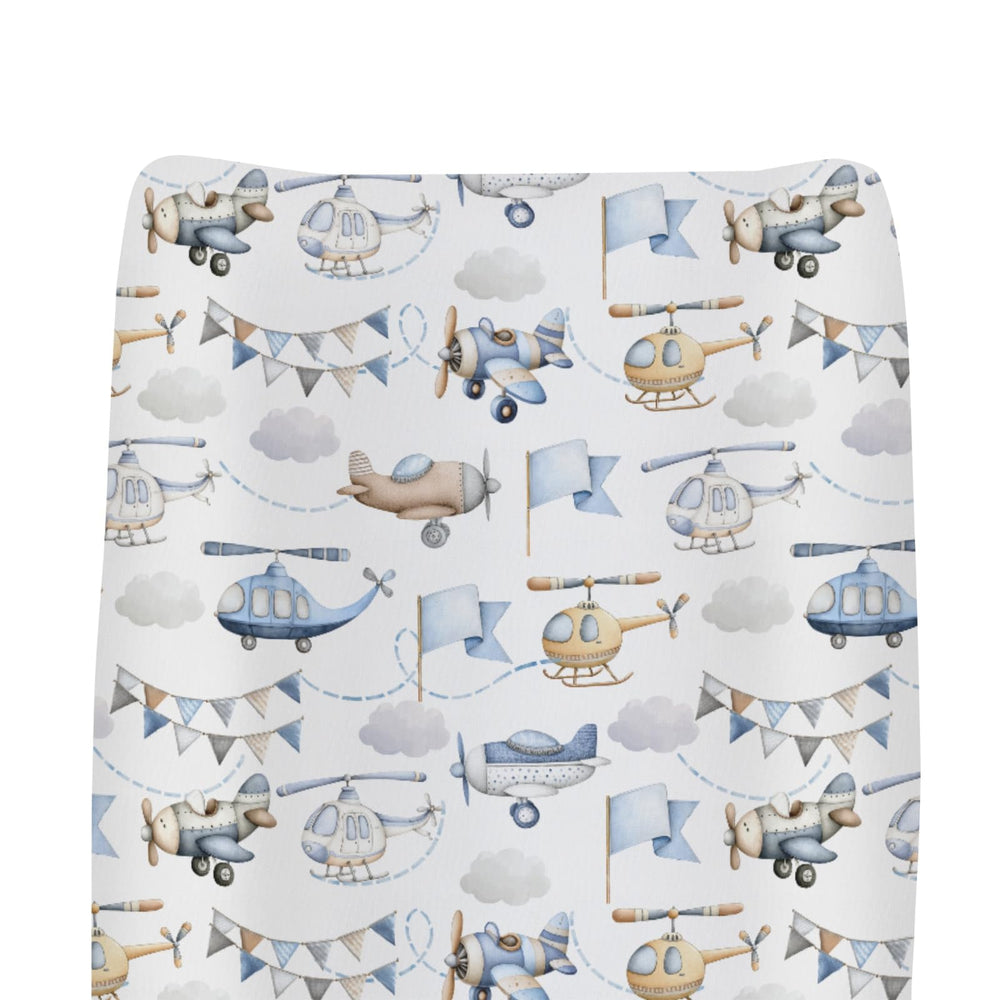 ZoUbqchY watercolor airplanes changing pad cover blue adds playful nursery charm and soft comfort.