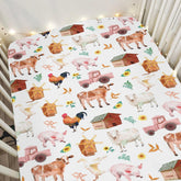 ZoUbqchY watercolor cow crib sheet for soft sleeps and easy laundering