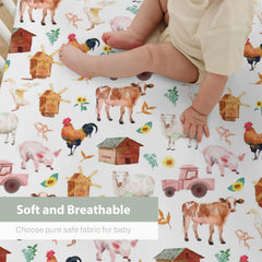ZoUbqchY watercolor rooster crib sheet brightens nursery with cheerful farm detail