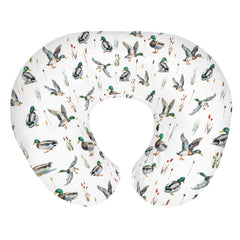 ZoUbqchY watercolor mallard ducks nursing pillow cover in soft, breathable fabric for baby comfort
