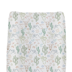 ZoUbqchy western cow skull changing pad cover fits 32x16 inch pads and cushions diaper changes.