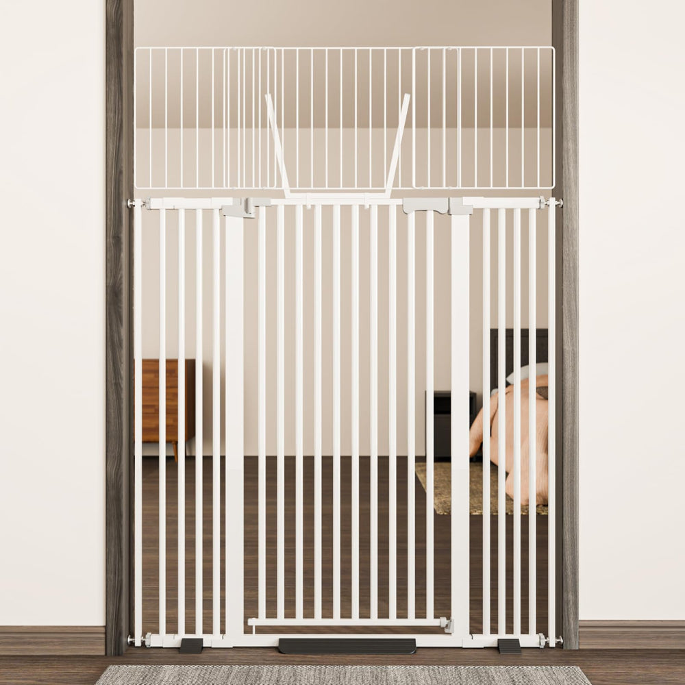 ZOUTEX 68in cat gate in closed-frame pose for doorway safety and pet containment.