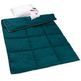 ZPECC toddler comforter stripe pattern provides warm, cozy coverage for crib and stroller.