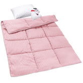 ZPECC Toddler Comforter with pink stripe, soft for naps and cuddles.