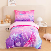 ZRNBAST mermaid gradient comforter set, ultra-soft microfiber for cozy toddler sleep.