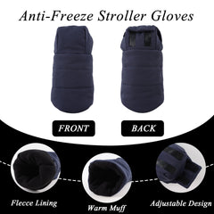 Close-up of fleece-lined interior from Zsedrut stroller mitts for warmth.