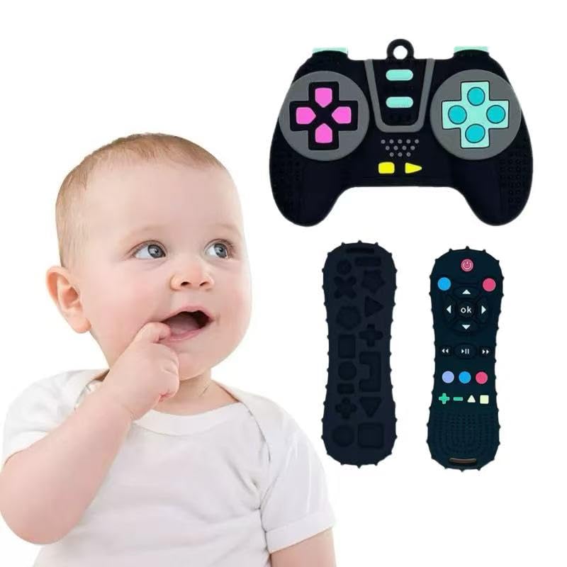 ZSKXYRUS remote control teether eases teething during tummy time.