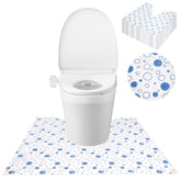 ZSYLYTKV disposable toilet mat with blue dot pattern protecting bathroom floor.