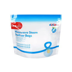 Zucube Bebé microwave sterilizer bags 12-pack front view for quick bottle sterilization.