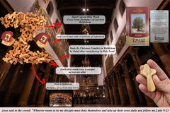 Zuluf cross with certificate Holy Land, authentic keepsake from Bethlehem for devotion.