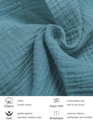 Zurlefy blue muslin blanket in 47x47 size for versatile baby use.