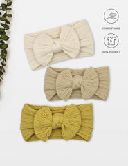 ZURLEFY brown nylon headband close-up, soft material ideal for newborns.