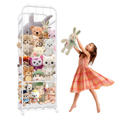 zuughay metal tube stuffed animal holder with wheels provides easy mobility in nurseries