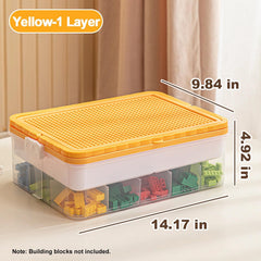 ZXHYREX Lego storage box removable tray for organized sorting.