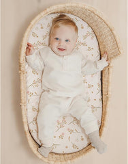 ZXYIVOO floral pink muslin bassinet sheet for hourglass cradles, snug fit and easy to clean.