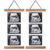 Zyeco wooden sonogram frame on fridge displays ultrasound photos neatly