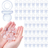 ZYFLSQ clear acrylic pacifiers for baby shower games, ideal for hunt activities and party décor.