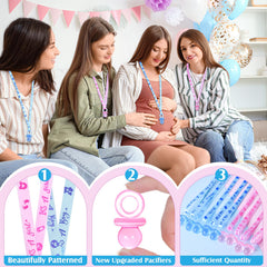 ZYFLSQ pacifier necklaces worn as a playful photo booth prop.
