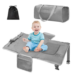 Zyphoria toddler airplane bed extended between seats for comfy rest