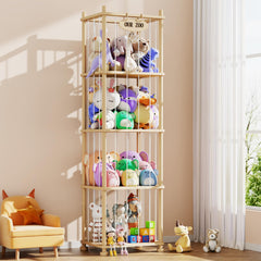 Zyraflux stuffed animal storage organizer with removable shelves for tidy toy sorting.