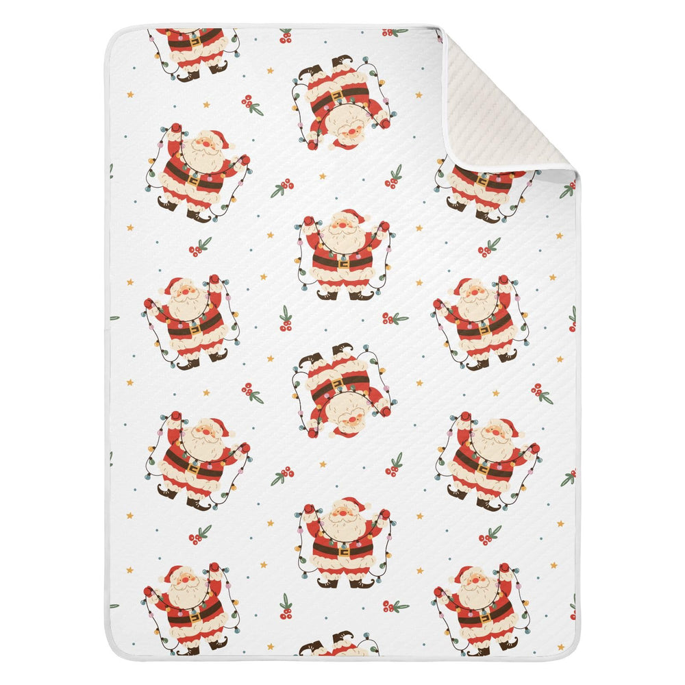ZZKKO Santa Claus holding a wreath blanket, cozy centerpiece for baby snuggle moments.