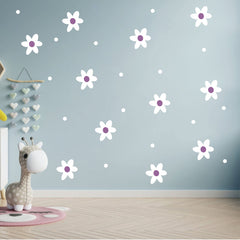 ZzMY daisy flower with dots wall decal for nursery decor, easy to apply