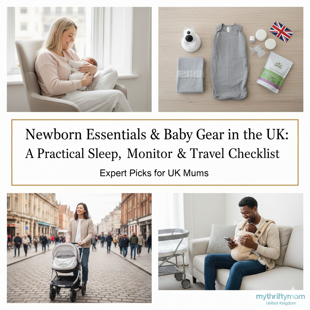 UK newborn essentials including baby monitors, safe sleep cribs, travel cots, pram accessories and nursery safety gear