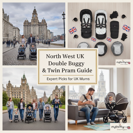  North West UK double buggy guide featuring twin prams, tandem strollers, side-by-side pushchairs and travel systems for two children