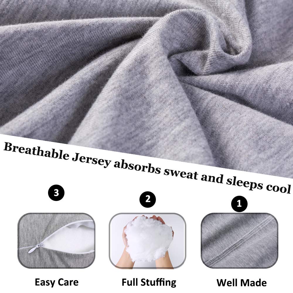 1 MIDDLE ONE pregnancy pillow cover half-jersey half-velvet for cooling softness