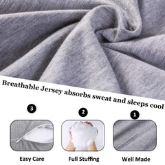 1 MIDDLE ONE pregnancy pillow cover half-jersey half-velvet for cooling softness