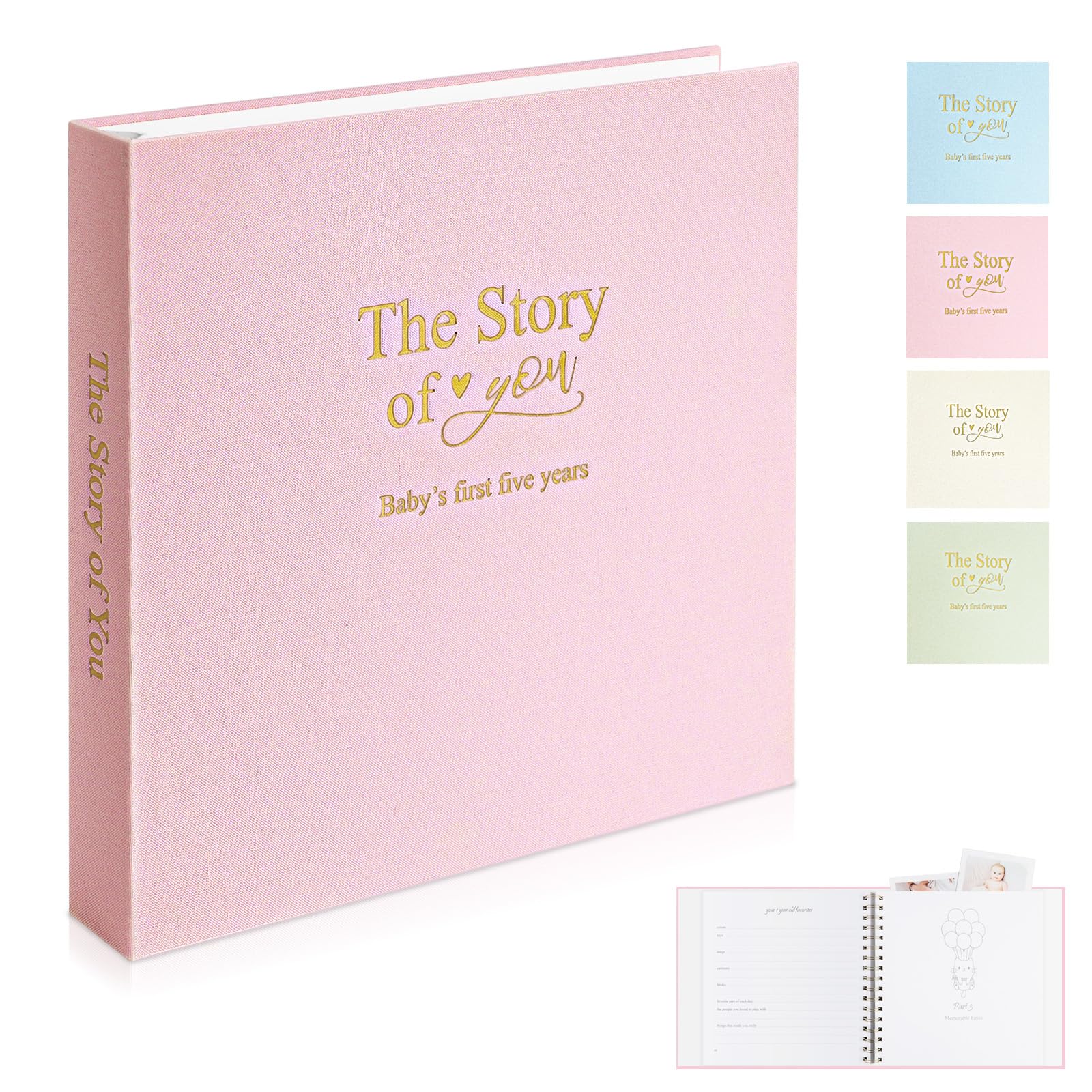 1DOT2 Timeless First 5 Years memory book cover linen texture for lasting keepsakes