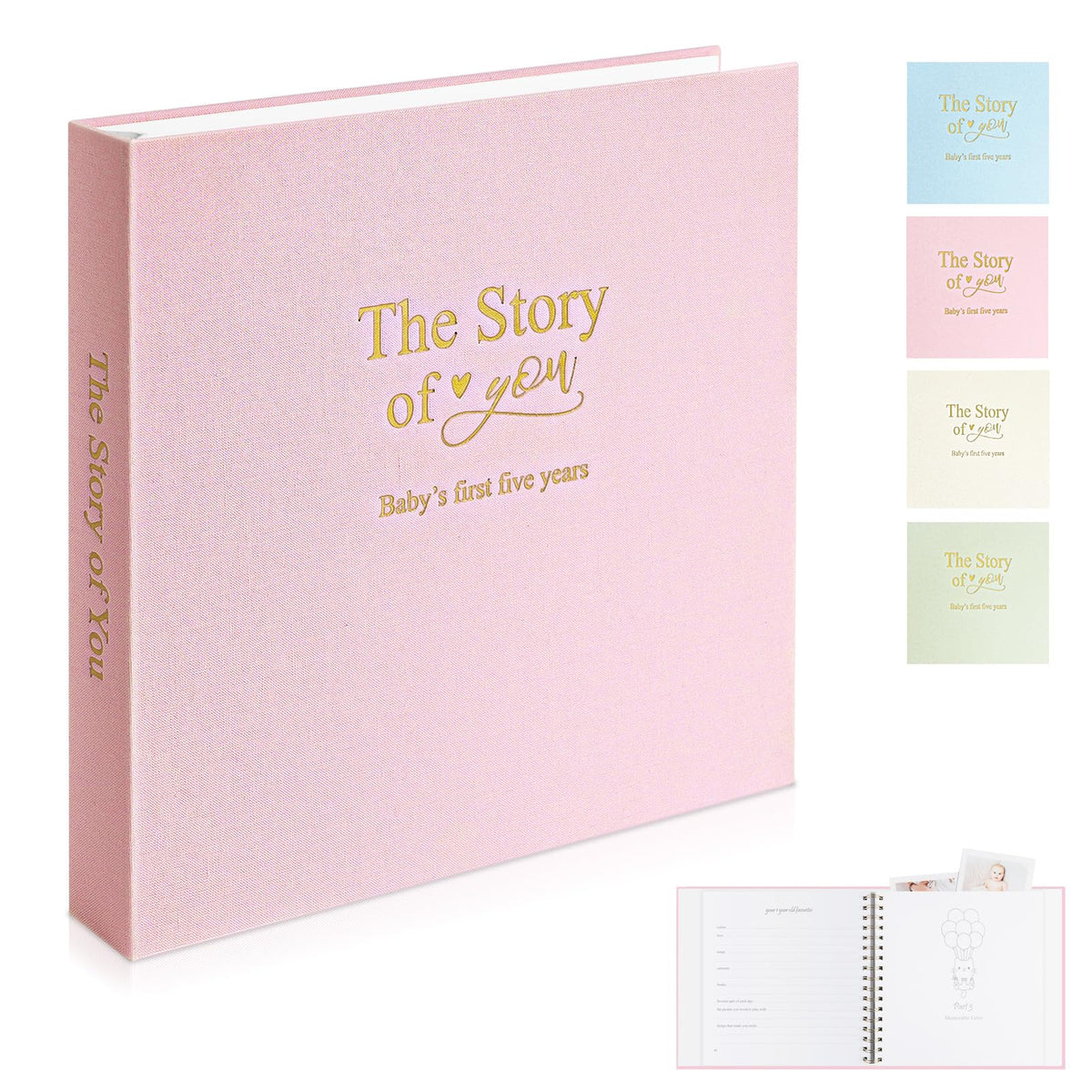 1DOT2 Timeless First 5 Years memory book cover linen texture for lasting keepsakes